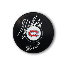 Stephane Richer Autographed Montreal Canadiens Hockey Puck Inscribed 86   Cup