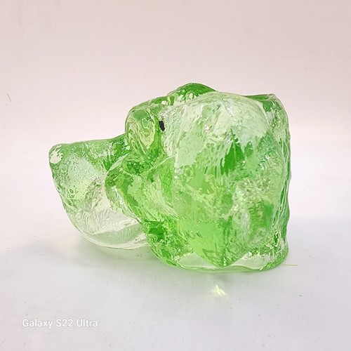Key Lime Green Dog Wilkerson Head Art Glass Black Light Shine Toothpick Holder - Picture 20 of 24