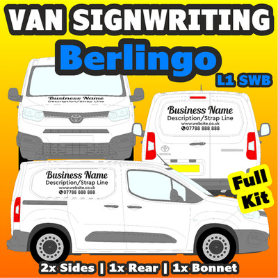 Citroen Berlingo Van Schild Schreibset SWB Business Schriftzug Grafik Aufkleber