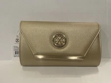 CXL Glam Caviar Clutch Gold Detachable Chain Shoulder Bag New