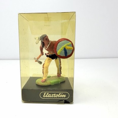 VTG Elastolin Preiser Indian W/ Hatchet Figure Hand Painted Made Germany READ
