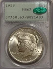 1923 P Peace Silver Dollar PCGS MS63 CAC Green Gen 1.2 OGH