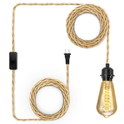 LYOOWNG Plug in Pendant Light Cord, Farmhouse Hanging Lights with Plug in Cor...