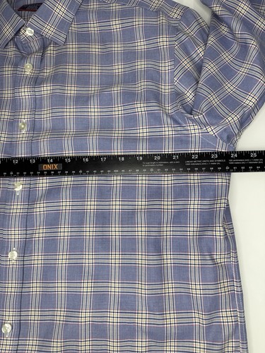 UNTUCKit Men's XL Plaid Blue White Button Up Long Sleeve Shirt Wrinkle-Free - Picture 6 of 7