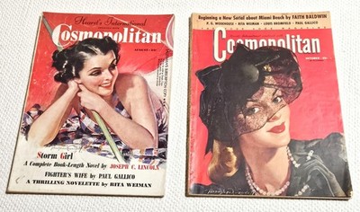 2 Vintage 1937 & 1941 COSMOPOLITAN Magazines TONS of OLD Advertisements! VG/FN! 