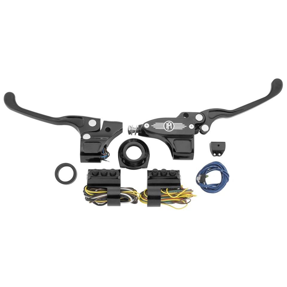 Juego de control de manillar de cable cilindro maestro negro 9/16" 0062-4019-BM Foto 2 de 4