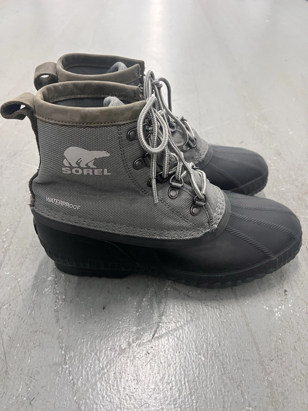 SOREL Cheyanne II Black/Gray Winter Waterproof Snow DUCK BOOTS NM2340-464 Mens 8
