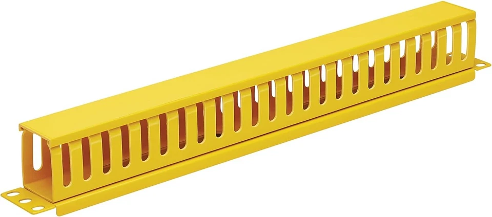 Tripp Lite Horizontal Server Rack Enclosure Cable Manager, Finger Duct Yellow  - Image 3 of 4