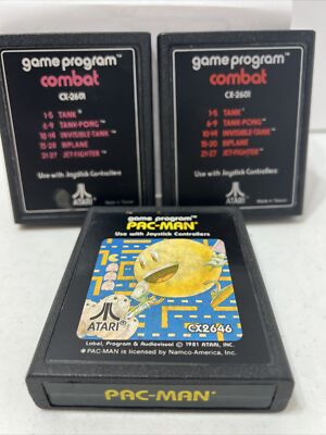1981 Atari Game LOT Of 3 Cartridges CX2601 CX2646 Vintage Video games