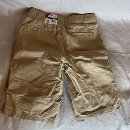 New Boys Izod Khaki Shorts Size 16 Regular Drawstring Waist Stretch Waist - Picture 4 of 6