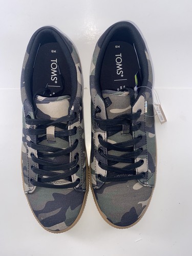 TOMS Men's Carlson Sneaker Green Woodland Camouflage Print Size 9 New - Picture 4 of 12