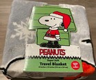 Peanuts Winter Snoopy Super Soft Gray Polyester Travel Blanket 45" x 55" NEW