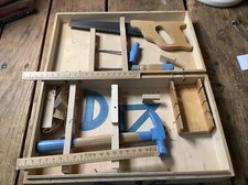 Kids Wood/Metal Tool Set In Wooden Storage Case Made In Poland