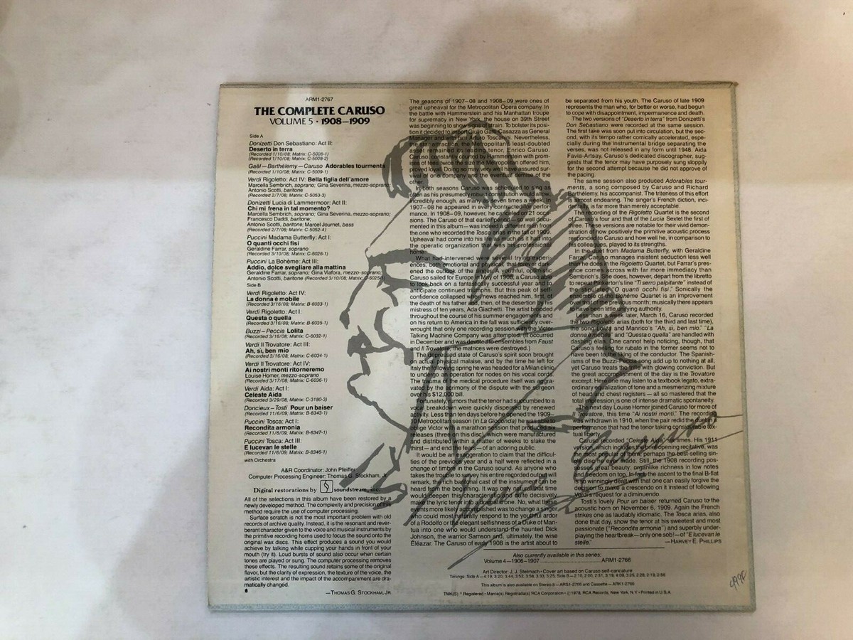 Enrico Caruso ‎– The Complete Enrico Caruso, Volume 5, 1908