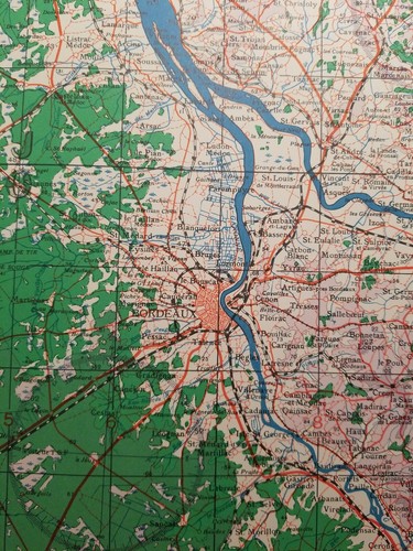 1944 US Army Aeronautic Topo Map Bordeaux France 1:250,000 GSGS 2738 - Picture 7 of 7