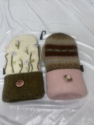 Baabaazuzu Wool Mittens Jeweled Floral New See Note See Note