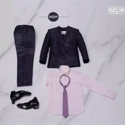 1/6 Scale TOPO STUDIO TP022 Bale Striped Black Dress Suit Costume Model Figures