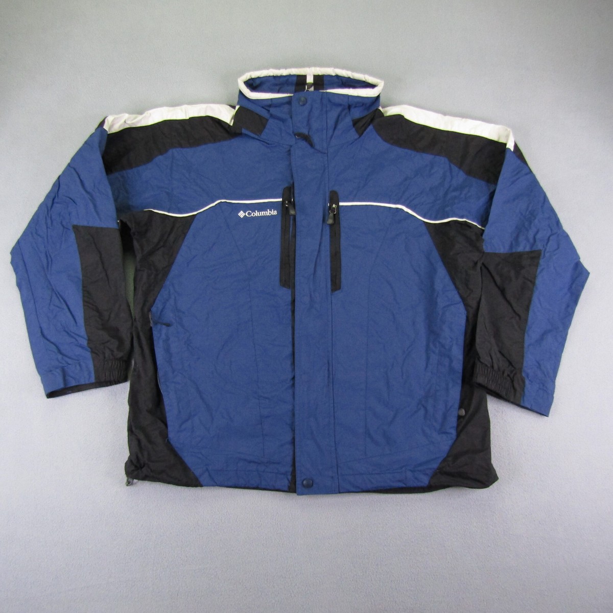 Columbia Jacket Mens Large Blue Black Interchange Waterproof Parka