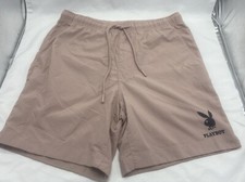 PLAYBOY BUNNY MENS LIGHTWEIGHT PACSUN NYLON OUTDOOR SHORTS w/ POCKETS  SMALL