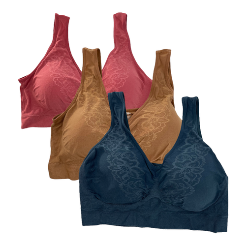 3 Pack Rhonda Shear Jacquard Ahh Bra w/ Removable Pads 9203 S-XL 695-963 *Pick - Picture 23 of 36