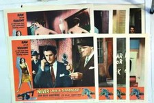 ORIGINAL LOBBY CARDS - NEVER LOVE A STRANGER - 1958 - set of 8 -  John Drew B...