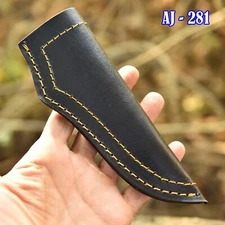 USA EDC Fixed Blade Knife Black Leather Sheath Knives Holster Belt Carry Sheath