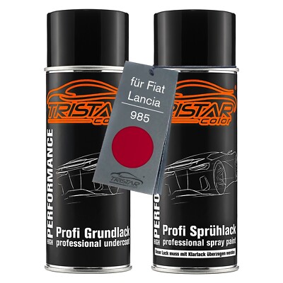 Autolack Spraydosen für Fiat Lancia 985 Rosso Chiaro Perl Metallic Grund Basis