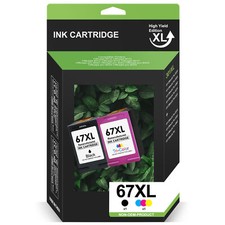 67XL Ink Cartridge for HP 67 Ink XL Deskjet 2720e 2755e 4155 4158 4152 2855e
