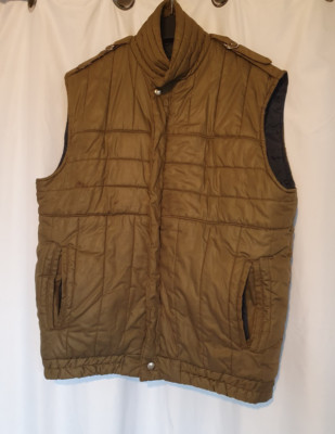 Lord Anthony Mens Vintage Quilted Gilet Bodywarmer Medium Khaki Korea