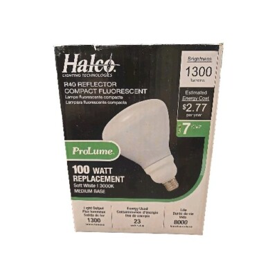 LOT OF 6 HALCO R40 REFLECTOR COMPACT FLURESCENT 100WATT 3000K SOFT WHITE 
