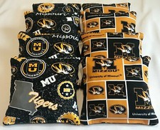 8 CORNHOLE MISSOURI MIZZOU TIGERS CORN HOLE BEAN BAGS BAGGO TAILGATE TOSS