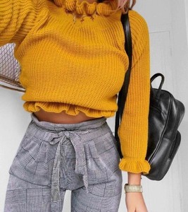 yellow cropped jumper