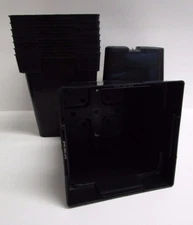 Set of 25 - 6.5" SQUARE DEEP NURSERY POTS plants black plastic BELDIN MAGNUM