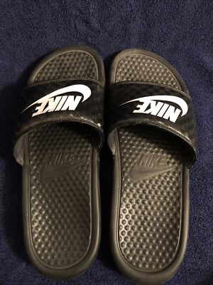 Nike Slides Black And White Edition Men Size 8