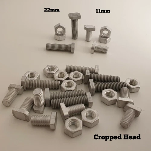 Greenhouse Bolts CROPPED Head 11mm or 22mm Bolts For Greenhouse Clips