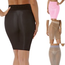 Womens Mini Skirt Transparent Stretch High Waist Skirt Body-con Party Club-wear