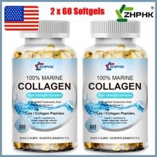 Collagen Peptides pills 1300 mg Hydrolyzed Collagen i, Vitamin C 2 x 60 capsules