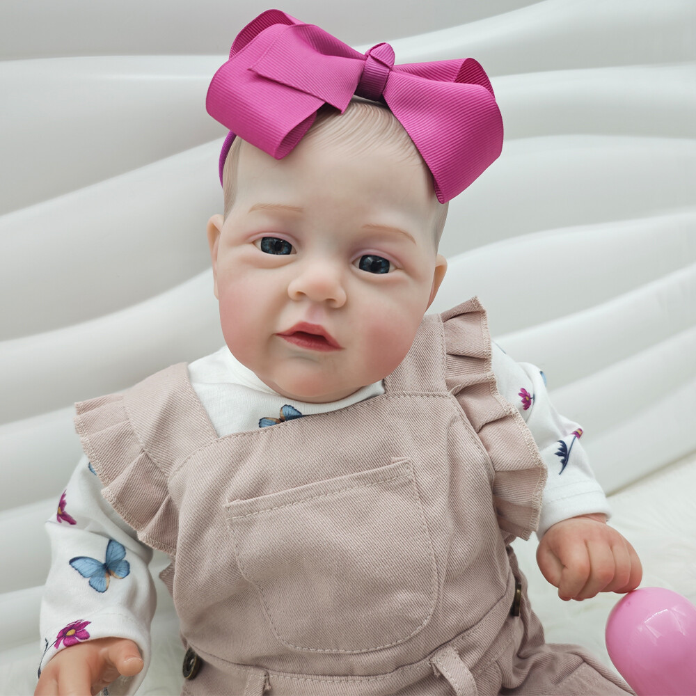 22 Inch Soft Vinyl Reborn Baby Doll Lifelike Newborn Dolls Painted