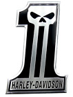 1x Aluminum Motorcycle Gas Tank Emblem Harley Number 1 (Harley Davidson Style)