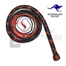 Genuine Cow Hide Stock Whip 8 Feet Long Leather Whip Holster Hand Crafted