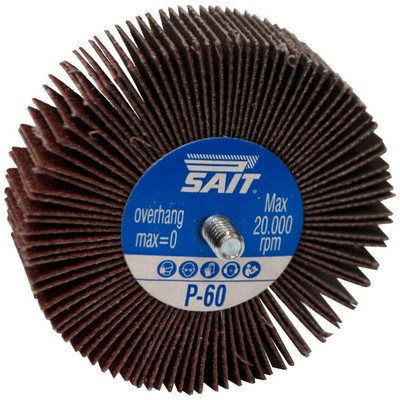United Abrasives 71080 3x1 2A Threaded Aluminum Oxide Flap Wheel 60 Grit 10 pack