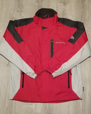 Free Country Mens Large Insulated Water-Resistant Softshell Windbreaker Coat Red