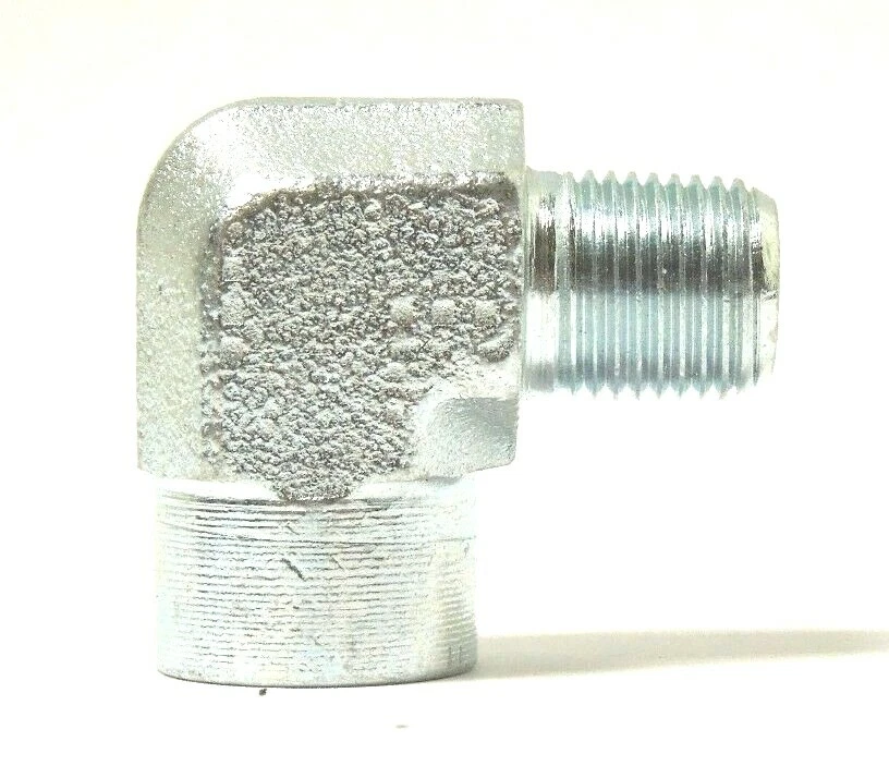 1/8" Male NPTF x 1/8" Female NPTF 90° Elbow Plated Steel Hydraulic 5502-02-02 - Image 4 of 4