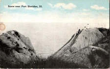 Antique Postcard Fort Sheridan Illinois Lake Forest Highwood IL