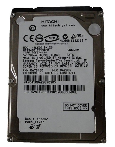 Hitachi 80GB HTS541080G9AT00 5400RPM IDE PATA 2.5