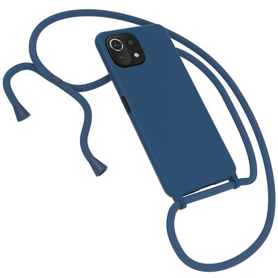 Für Xiaomi Mi 11 Lite / 5G / 5G NE Handyhülle mit Band Kordel Kette Tasche Blau