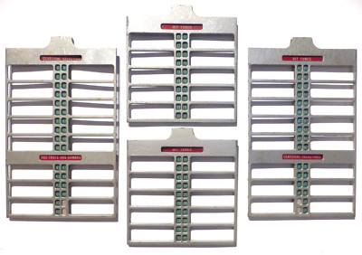 SEEBURG  SELEC-O-MATIC  C / B / BL part:  4 METAL SONGBOARDS - BUFFED FINISH