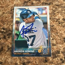 Andrew Romine Signed 2015 Topps Update Auto Detroit Tigers