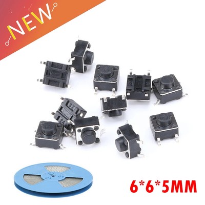 100Pcs Tact Switch 6x6x5mm SMD SMT Push Button Micro Switch