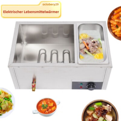 Bain Marie Wasserbad Speisenwärmer Warmhalter Edelstahl Behälter 3x7L 850W 220V